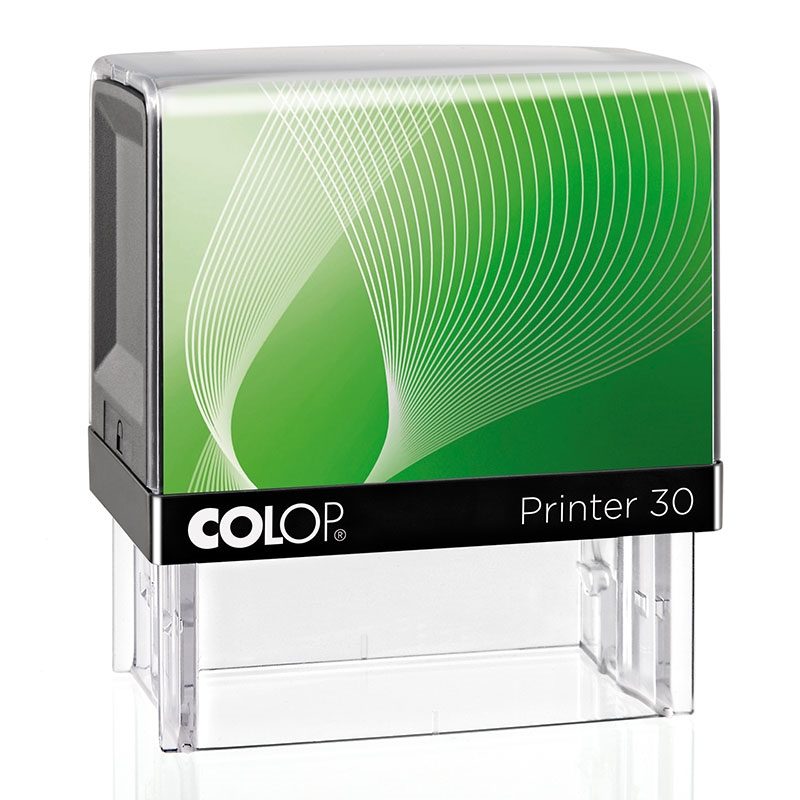 COLOP Printer 30 – Gehäuse schwarz, Abdruckfarbe grün