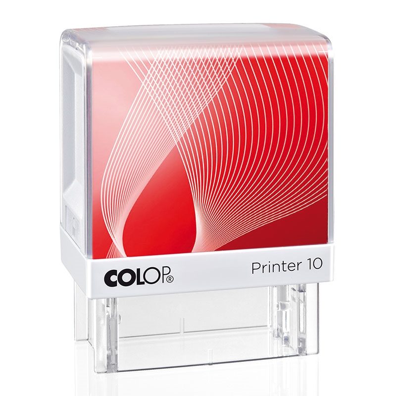 COLOP Printer 10 – Gehäuse weiß, Abdruckfarbe rot