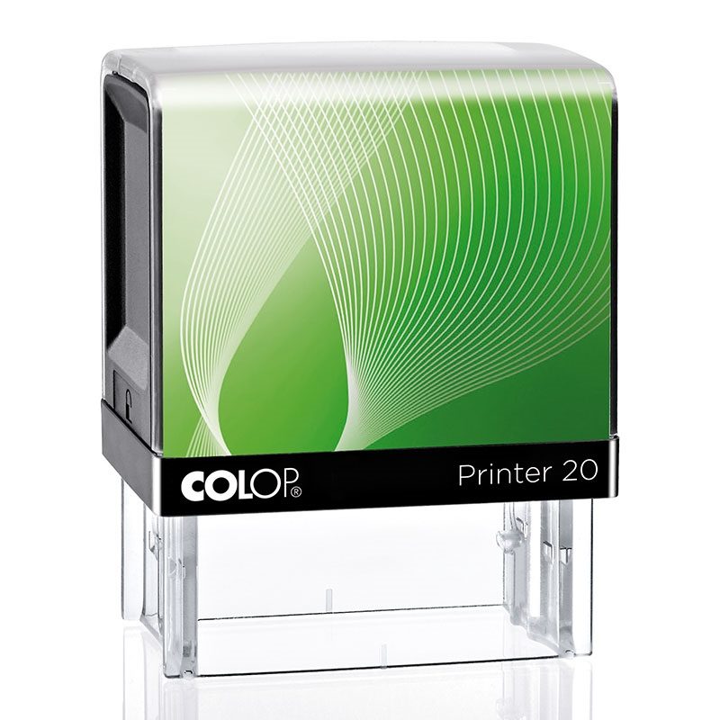 COLOP Printer 20 – Gehäuse schwarz, Abdruckfarbe grün