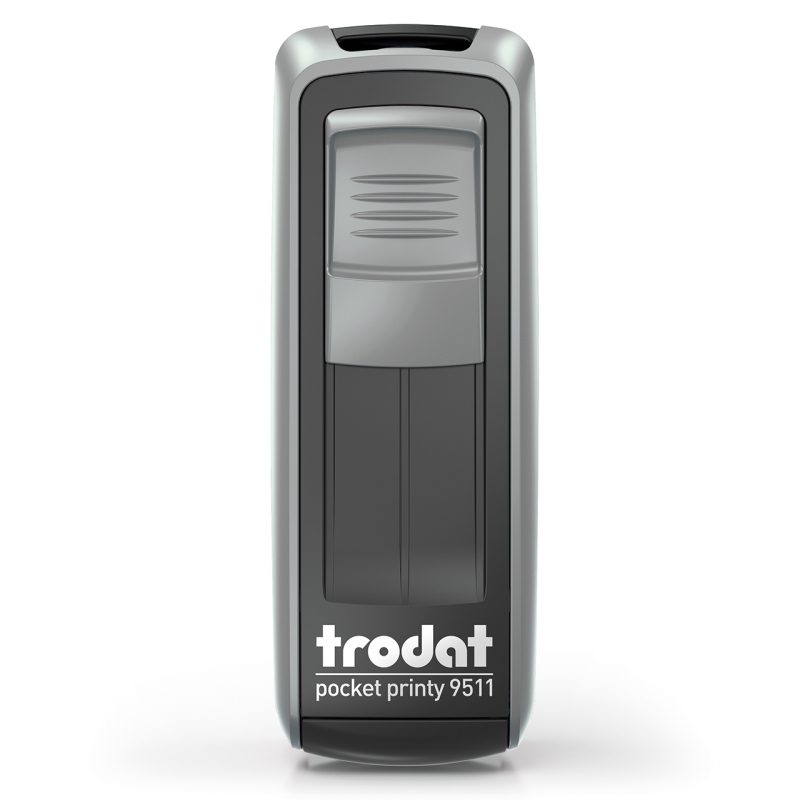 TRODAT Pocket Printy 9511 – Gehäuse silber, Abdruckfarbe schwarz