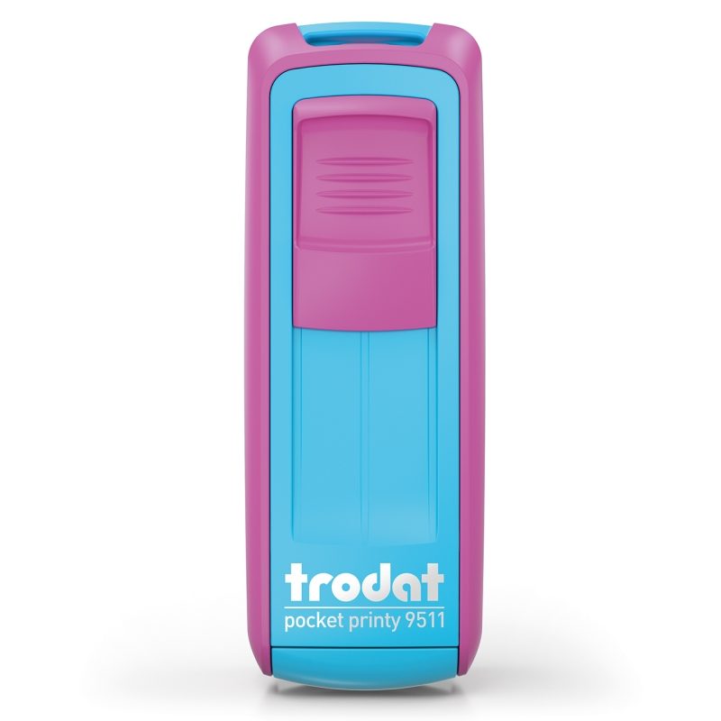 TRODAT Pocket Printy 9511 – Gehäuse pink, Abdruckfarbe blau