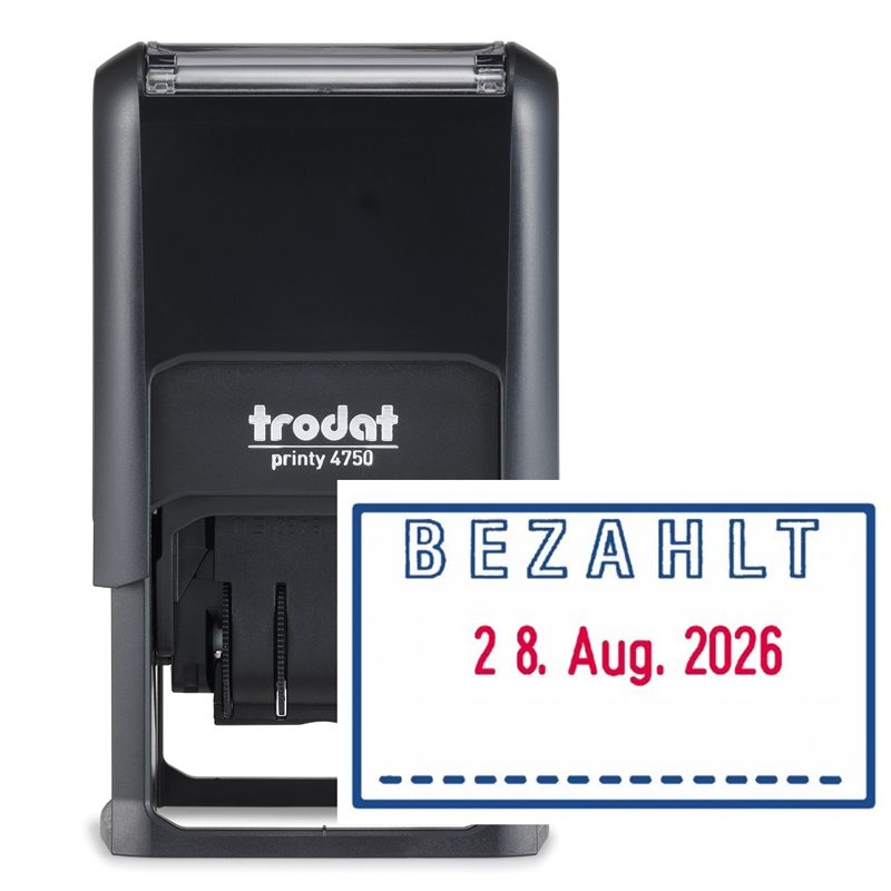 TRODAT Printy 4750/L2 Bezahlt – Vorderansicht