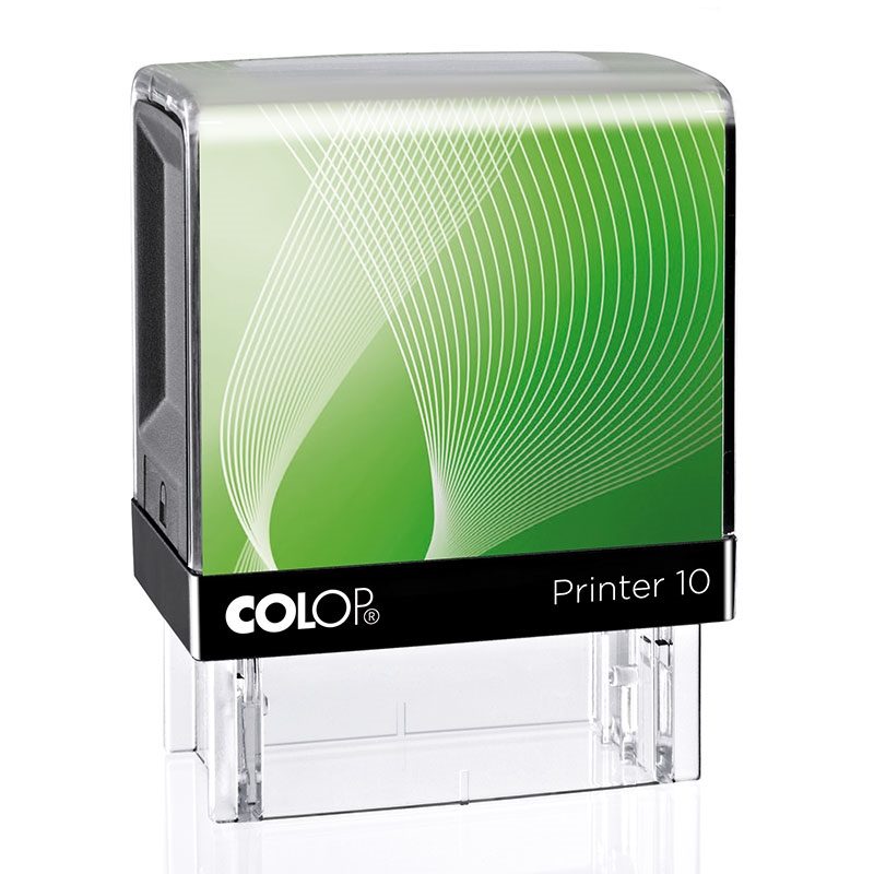 COLOP Printer 10 – Gehäuse schwarz, Abdruckfarbe grün