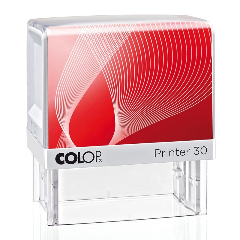 COLOP Printer 30 – Gehäuse weiß, Abdruckfarbe rot