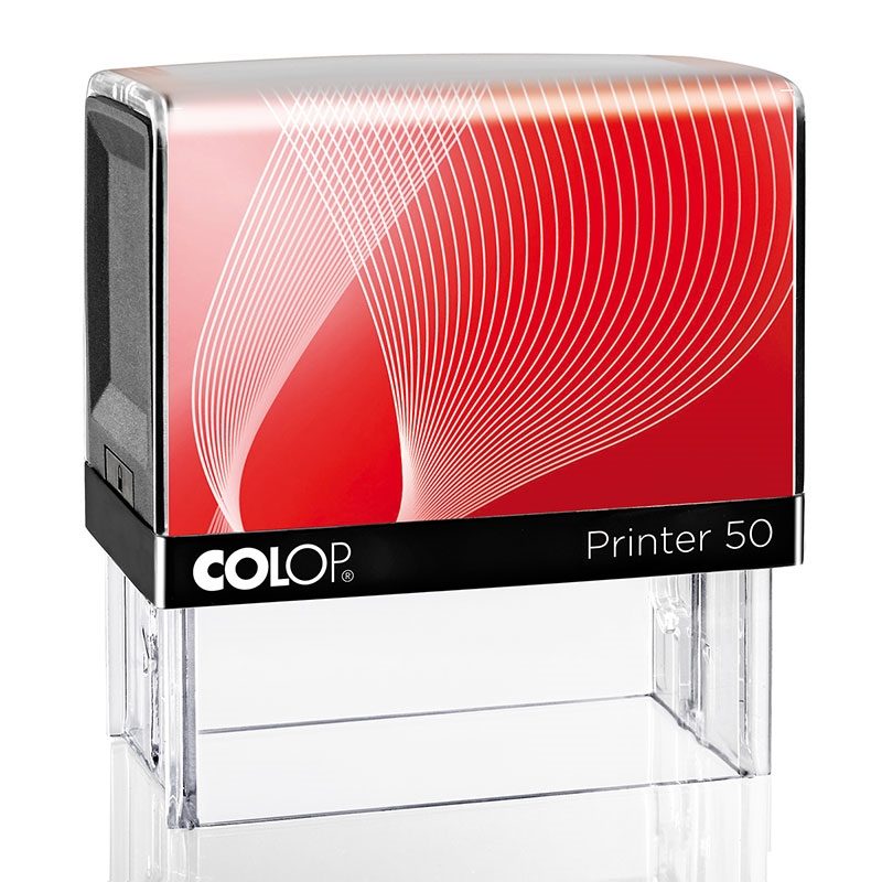 COLOP Printer 50 – Gehäuse schwarz, Abdruckfarbe rot