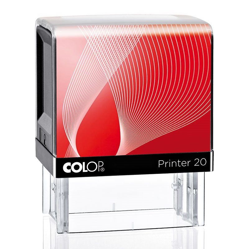 COLOP Printer 20 – Gehäuse schwarz, Abdruckfarbe rot