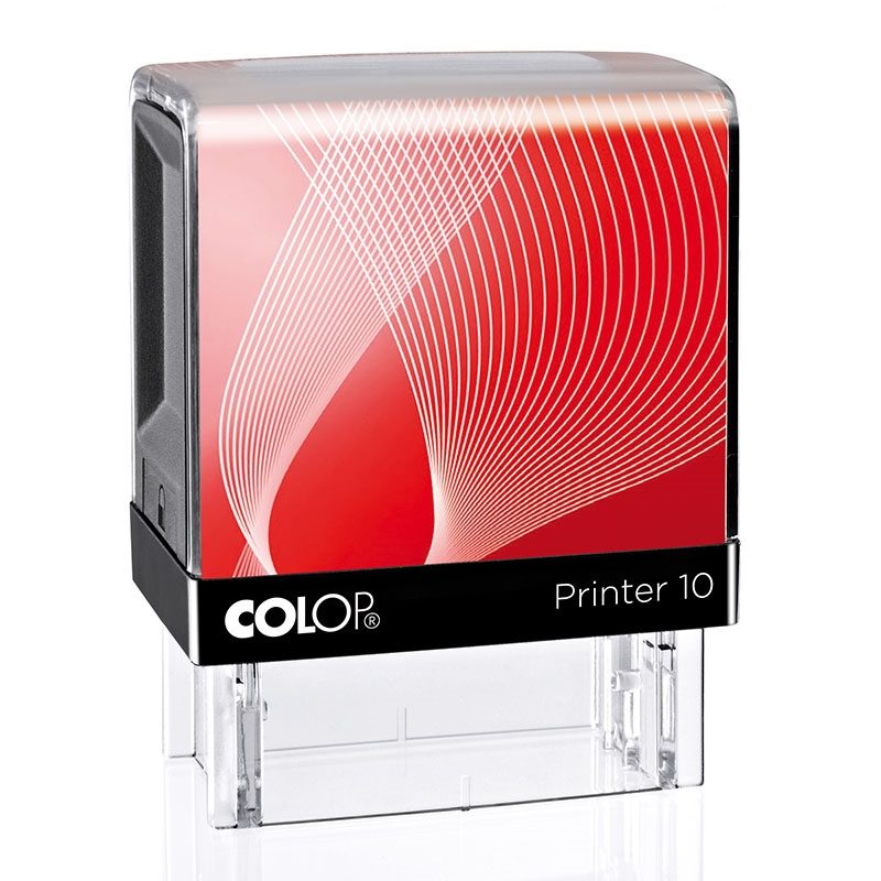 COLOP Printer 10 – Gehäuse schwarz, Abdruckfarbe rot