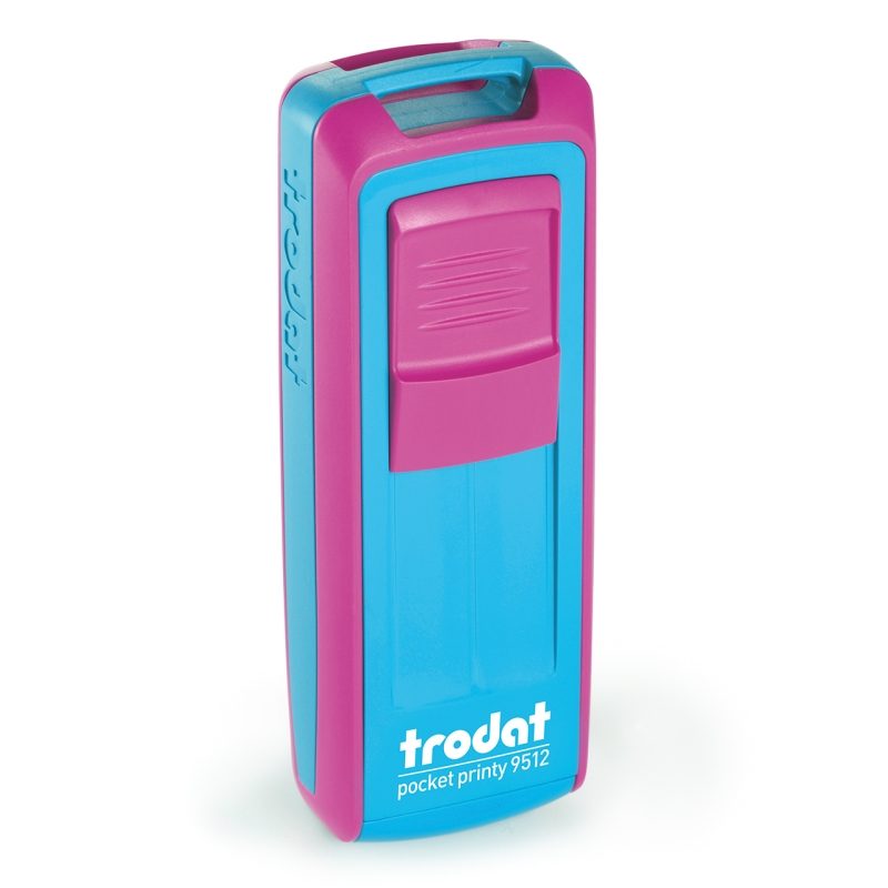 TRODAT Pocket Printy 9512 – Gehäuse pink, Abdruckfarbe blau