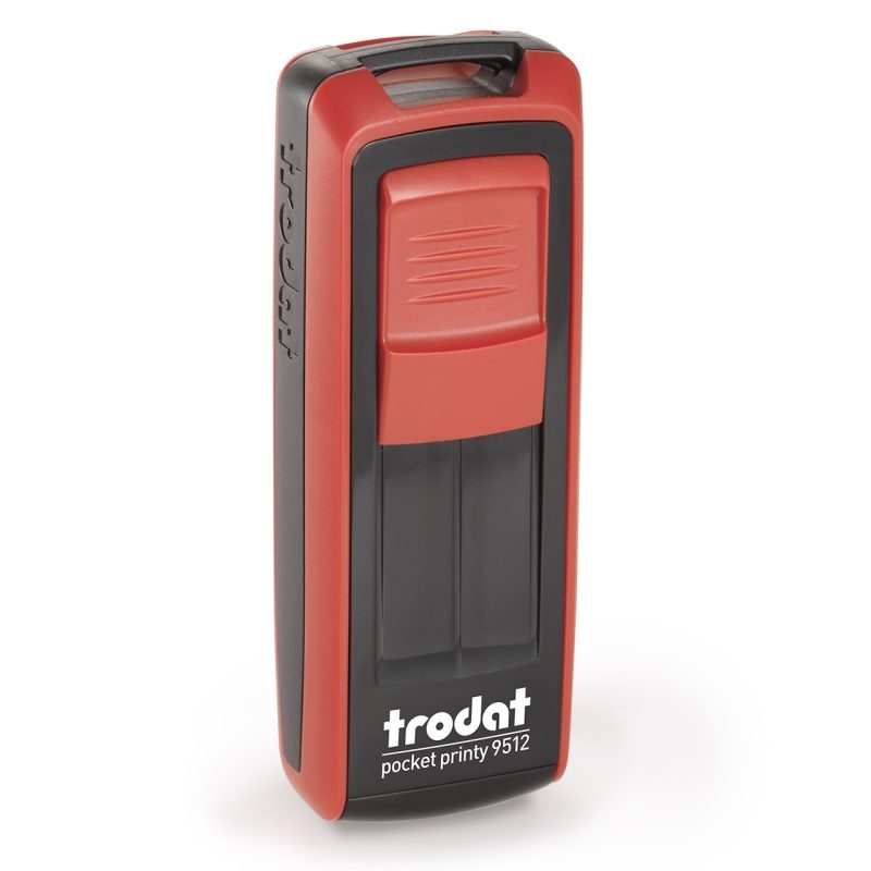 TRODAT Pocket Printy 9512 – Gehäuse rot, Abdruckfarbe schwarz