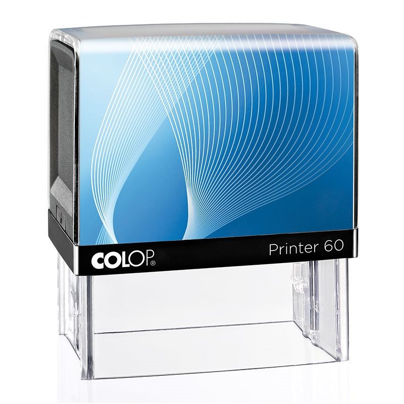 COLOP Printer 60 – Gehäuse schwarz, Abdruckfarbe blau