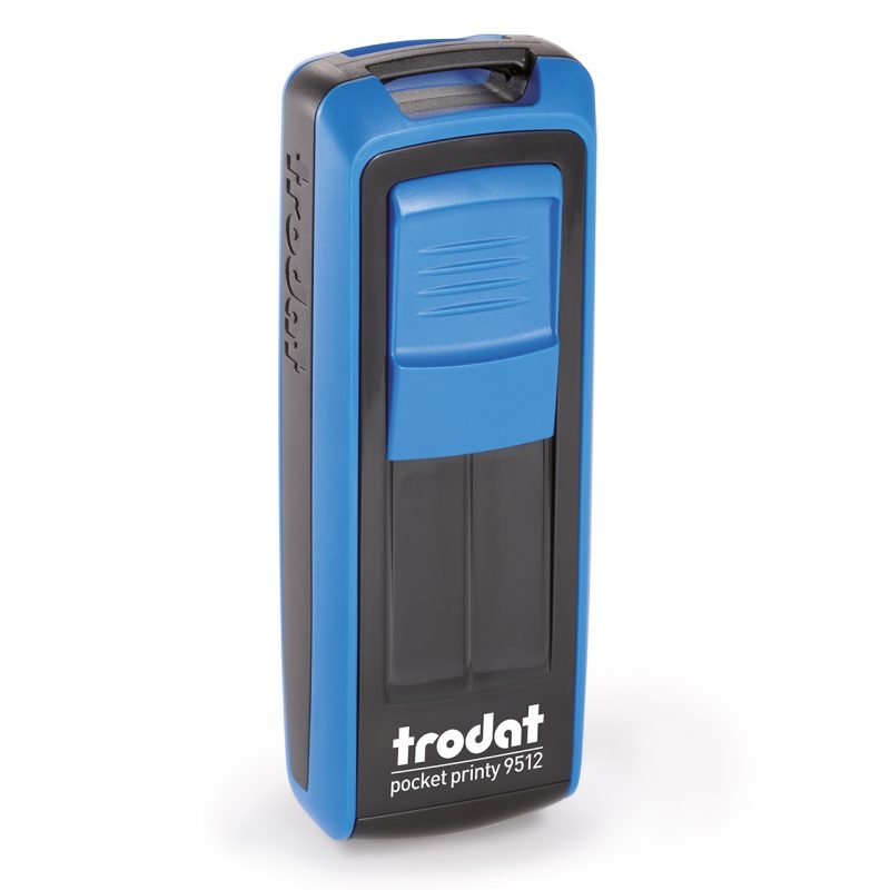 TRODAT Pocket Printy 9512 – Gehäuse blau, Abdruckfarbe schwarz