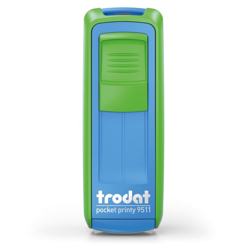 TRODAT Pocket Printy 9511 – Gehäuse grün, Abdruckfarbe blau