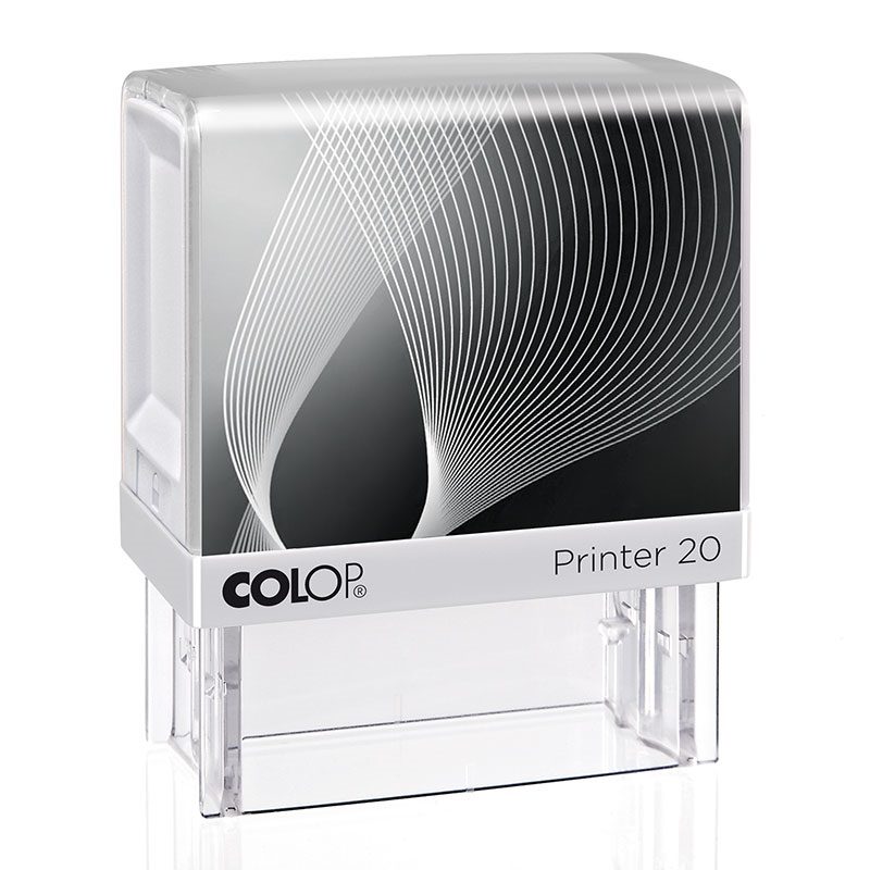 COLOP Printer 20 – Gehäuse weiß, Abdruckfarbe schwarz