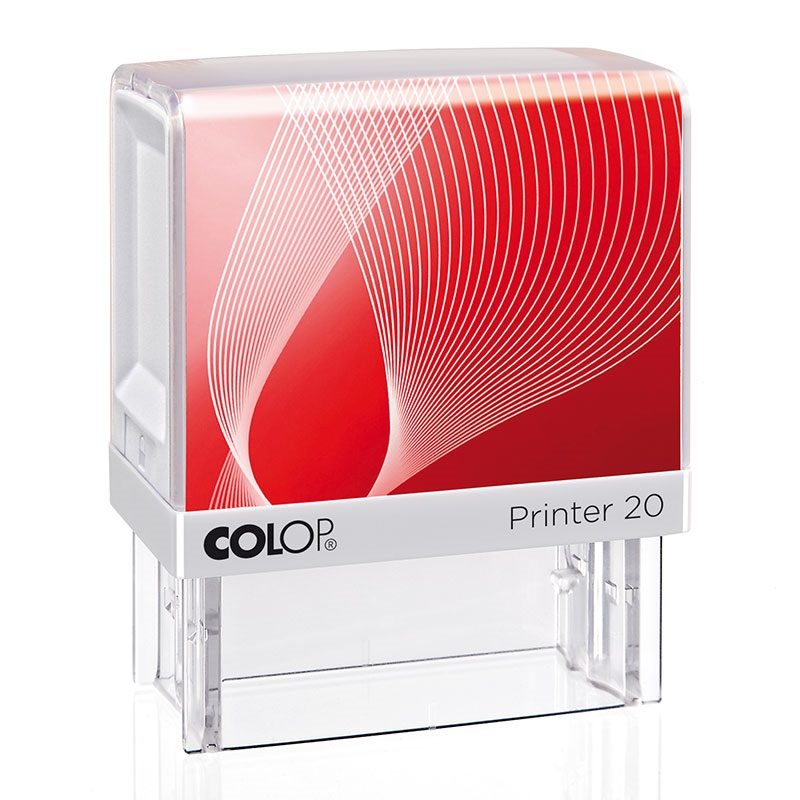 COLOP Printer 20 – Gehäuse weiß, Abdruckfarbe rot