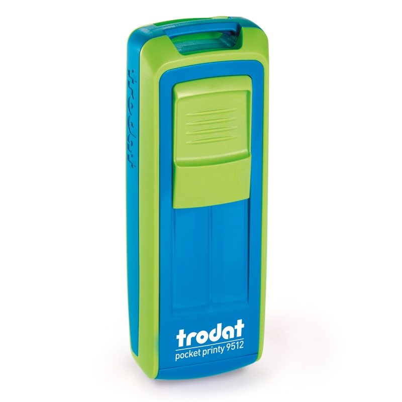 TRODAT Pocket Printy 9512 – Gehäuse grün, Abdruckfarbe blau
