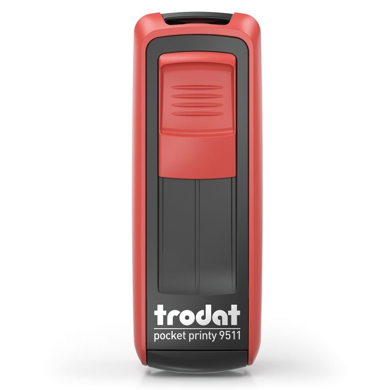TRODAT Pocket Printy 9511 – Gehäuse rot, Abdruckfarbe schwarz