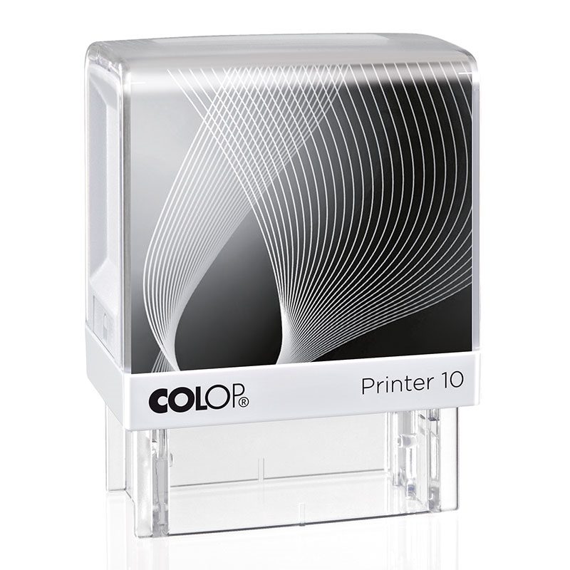 COLOP Printer 10 – Gehäuse weiß, Abdruckfarbe schwarz
